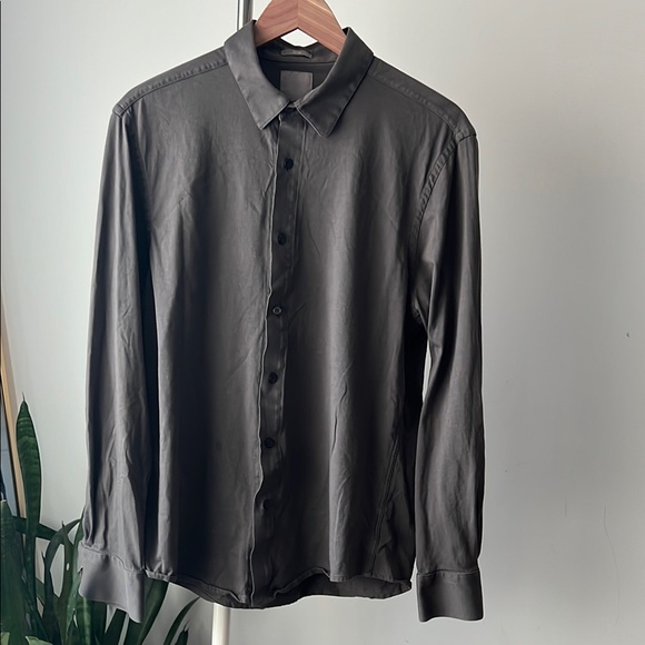 A-Frame slim grey Casual Button Down Shirt cotton M - Picture 1 of 5
